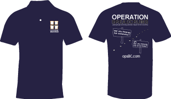 Polo Shirts - Operation BreadCrumb - Navy - Front and Back